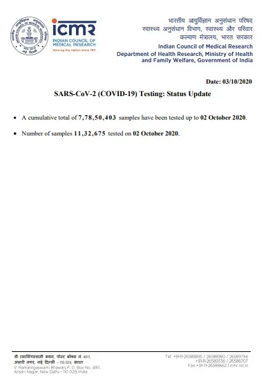india coronavirus samples tested icmr 